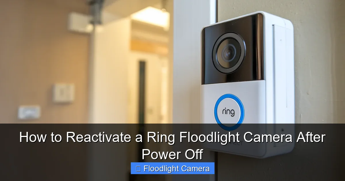 How to Reactivate a Ring Floodlight Camera After Power Off