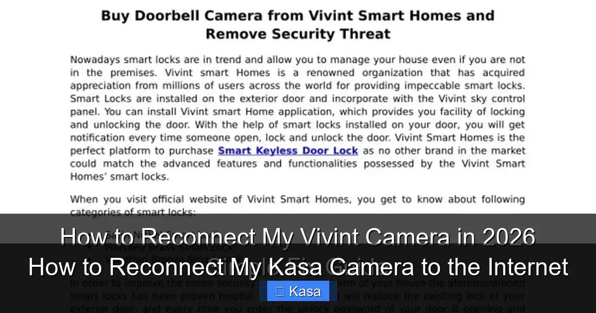 How to Reconnect My Kasa Camera to the Internet