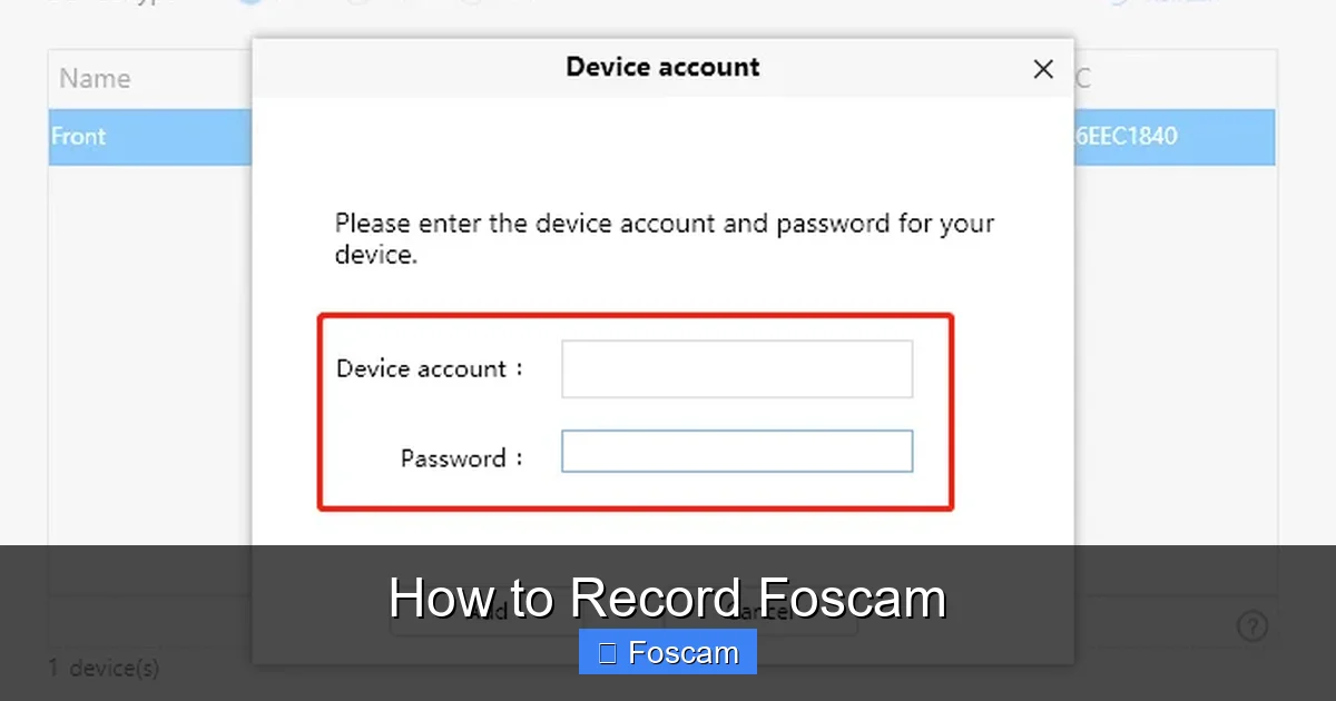 How to Record Foscam