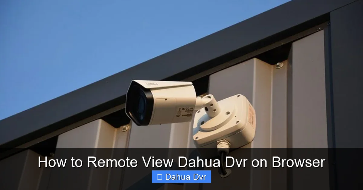 How to Remote View Dahua Dvr on Browser