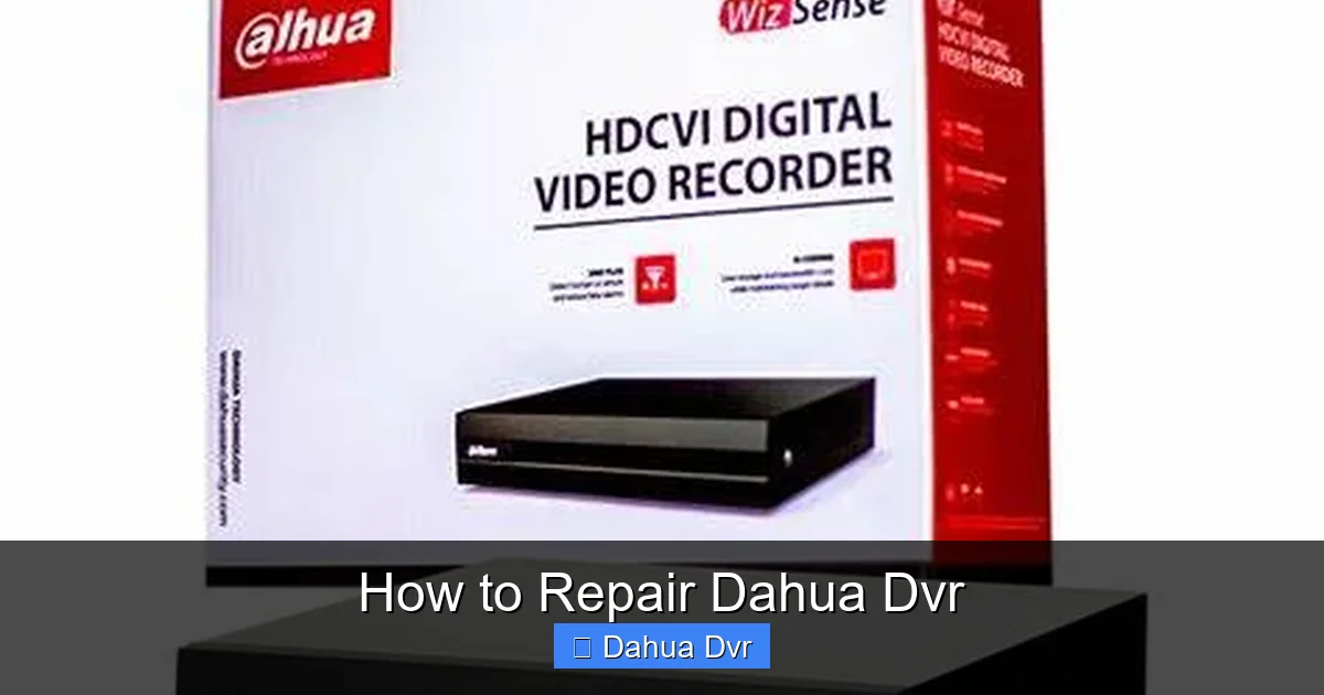 How to Repair Dahua Dvr