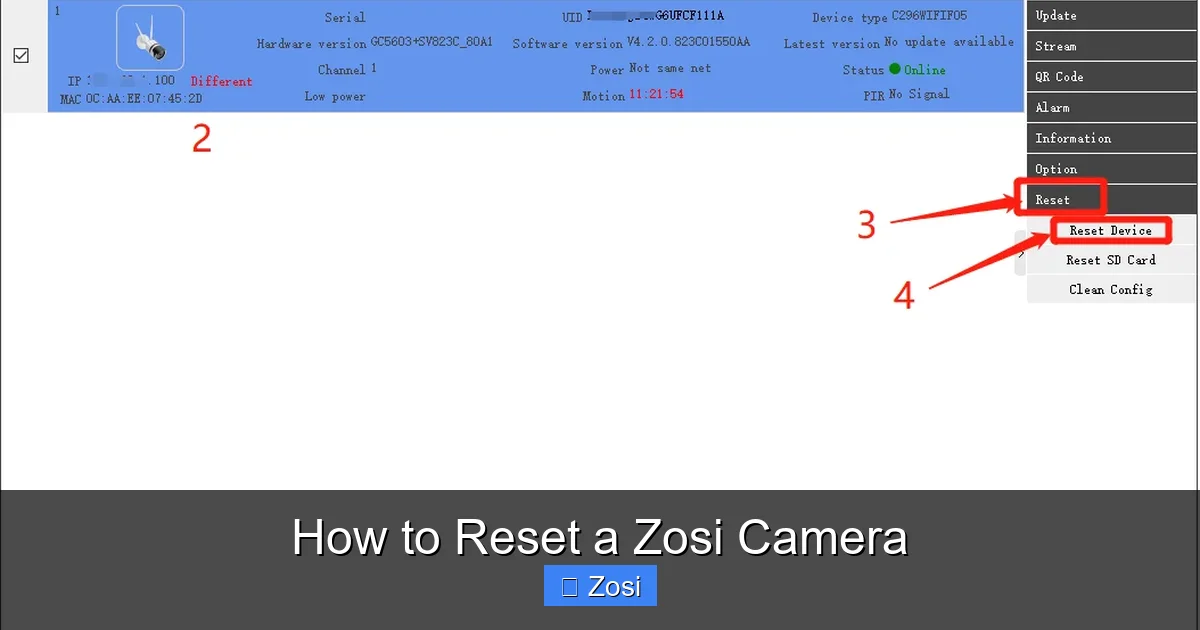 How to Reset a Zosi Camera