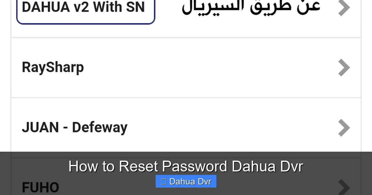 How to Reset Password Dahua Dvr