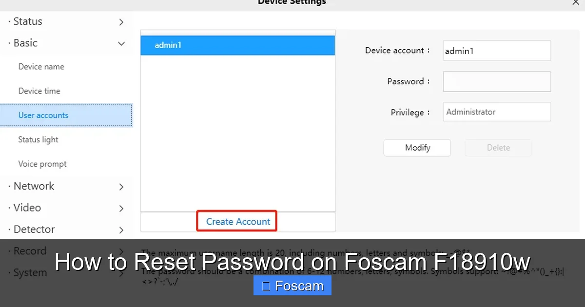 How to Reset Password on Foscam F18910w