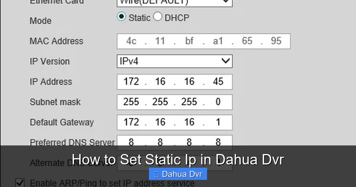 How to Set Static Ip in Dahua Dvr