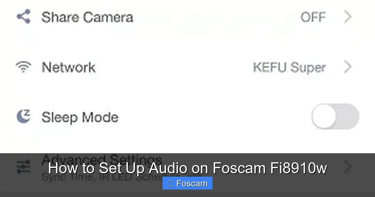 How to Set Up Audio on Foscam Fi8910w