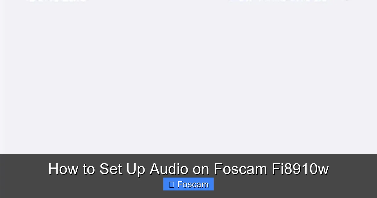 How to Set Up Audio on Foscam Fi8910w