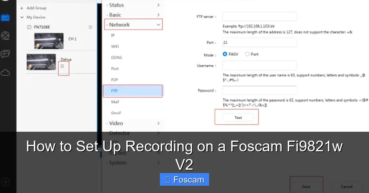 How to Set Up Recording on a Foscam Fi9821w V2