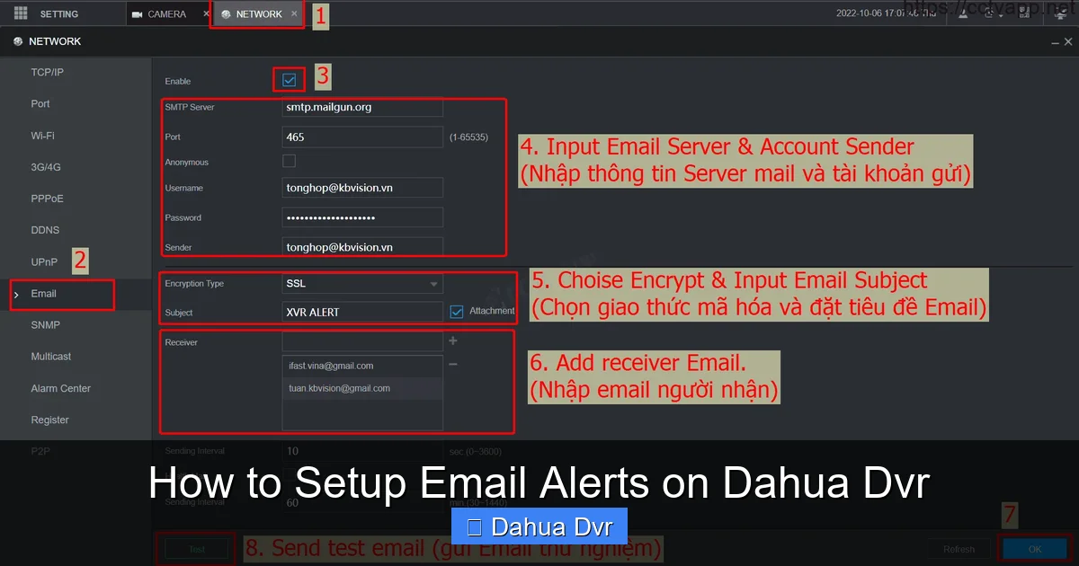 How to Setup Email Alerts on Dahua Dvr