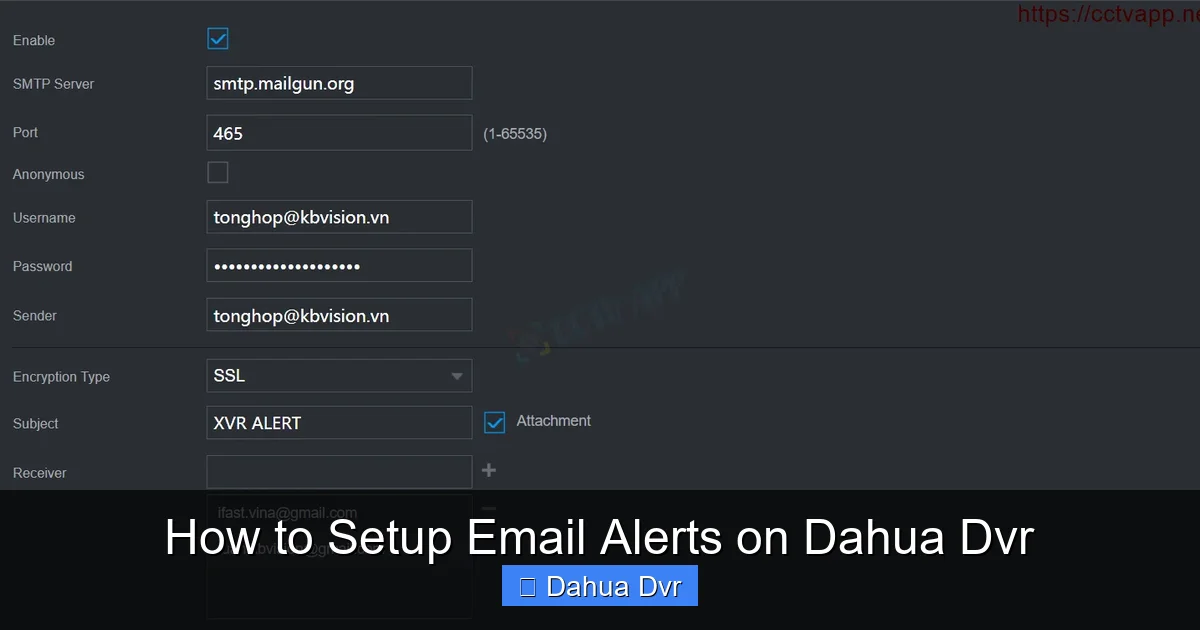 How to Setup Email Alerts on Dahua Dvr