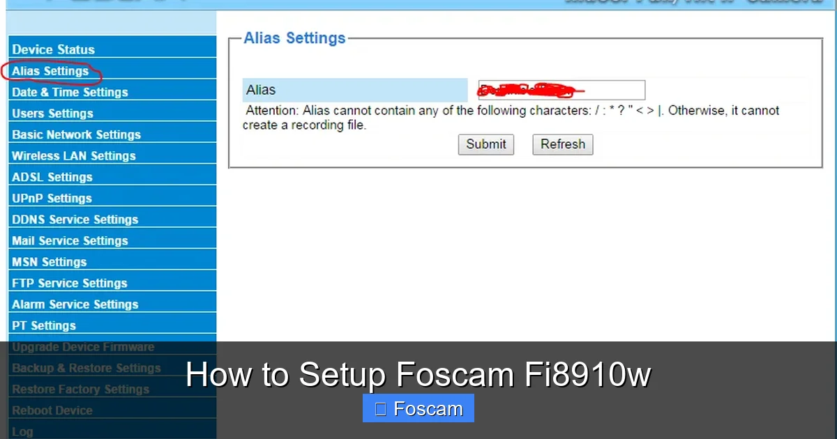 How to Setup Foscam Fi8910w