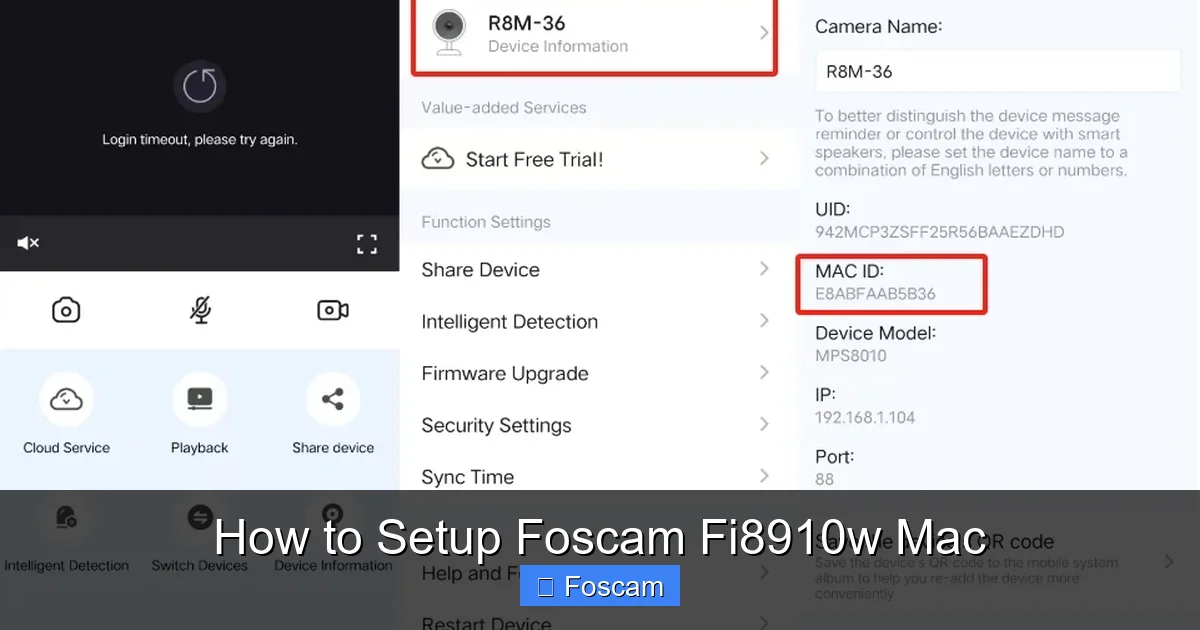 How to Setup Foscam Fi8910w Mac