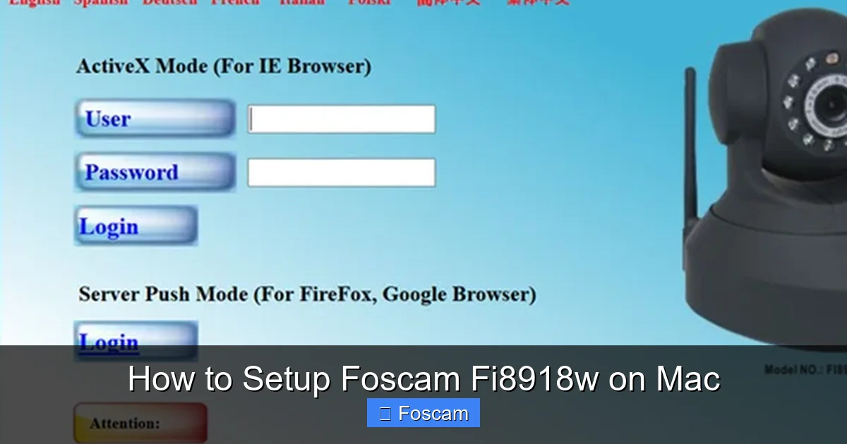 How to Setup Foscam Fi8918w on Mac