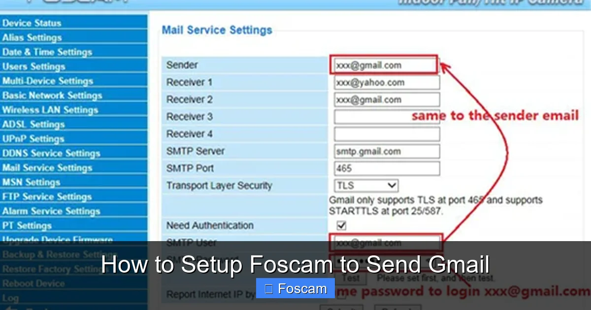 How to Setup Foscam to Send Gmail