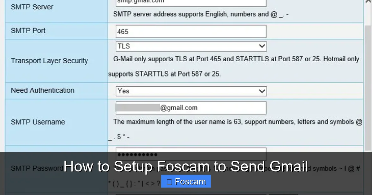 How to Setup Foscam to Send Gmail