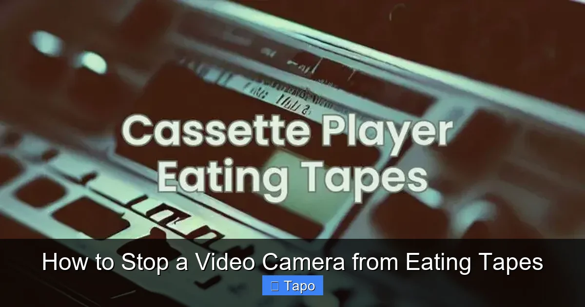 How to Stop a Video Camera from Eating Tapes