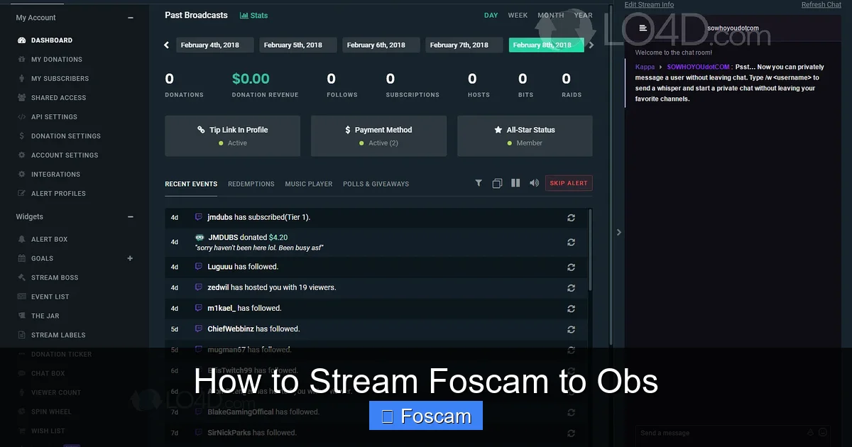 How to Stream Foscam to Obs