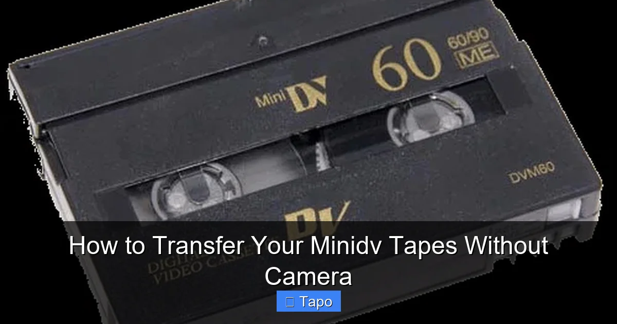How to Transfer Your Minidv Tapes Without Camera