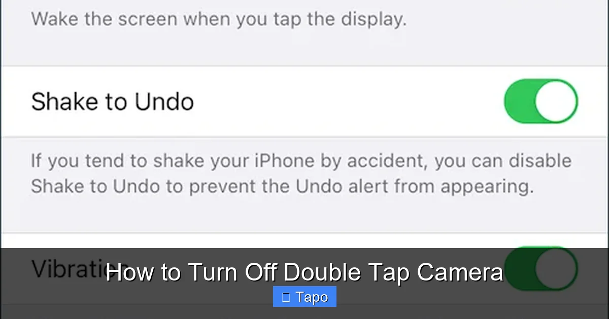 How to Turn Off Double Tap Camera