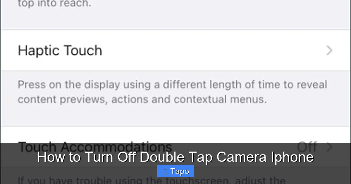 How to Turn Off Double Tap Camera Iphone