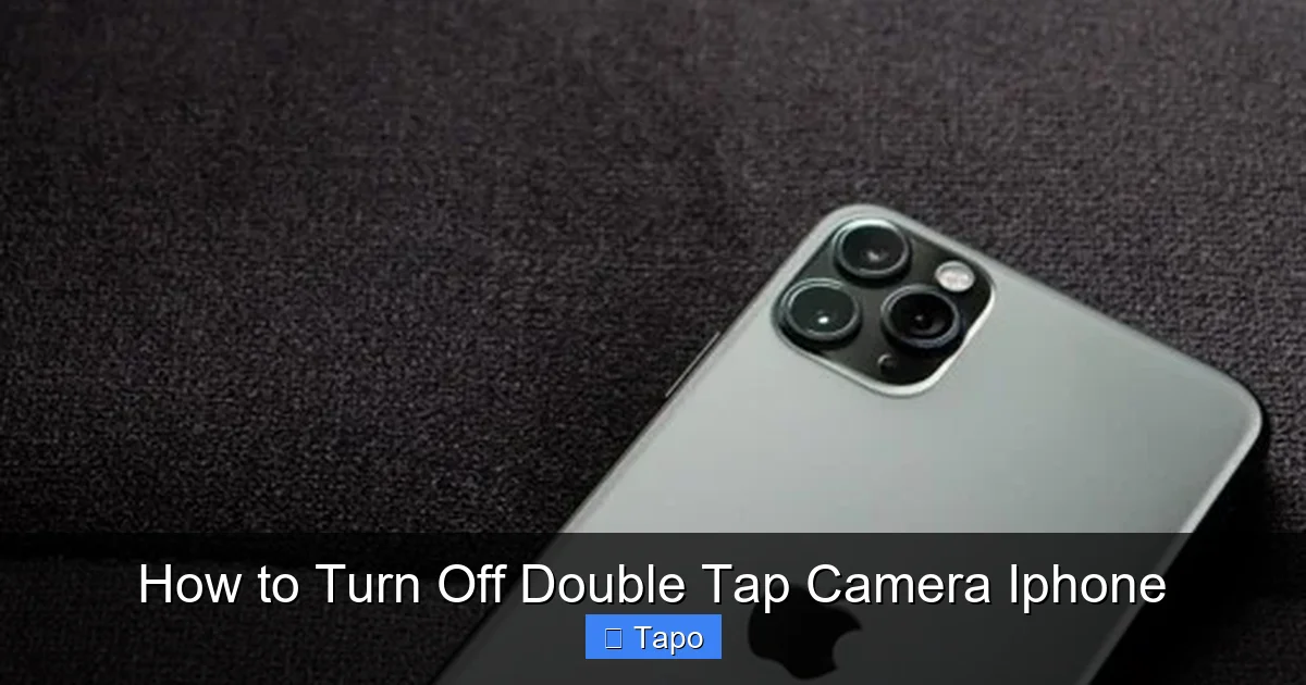 How to Turn Off Double Tap Camera Iphone