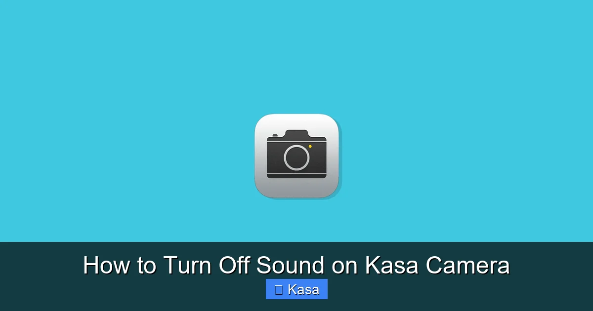 How to Turn Off Sound on Kasa Camera