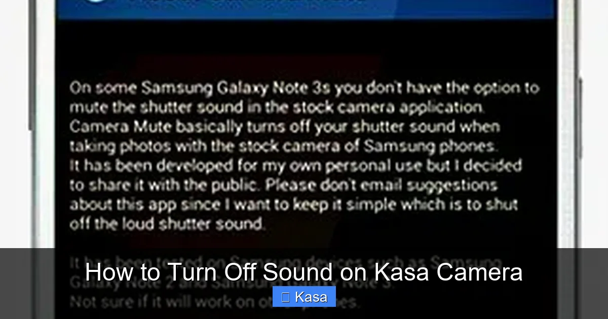 How to Turn Off Sound on Kasa Camera