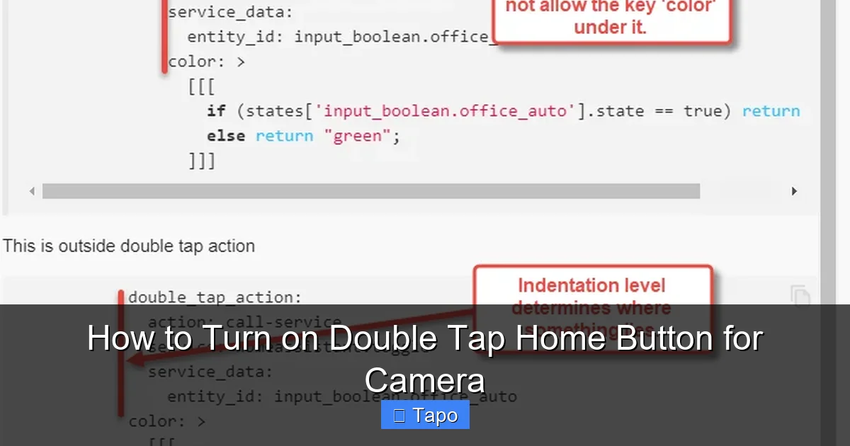 How to Turn on Double Tap Home Button for Camera