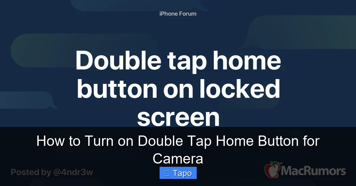 How to Turn on Double Tap Home Button for Camera