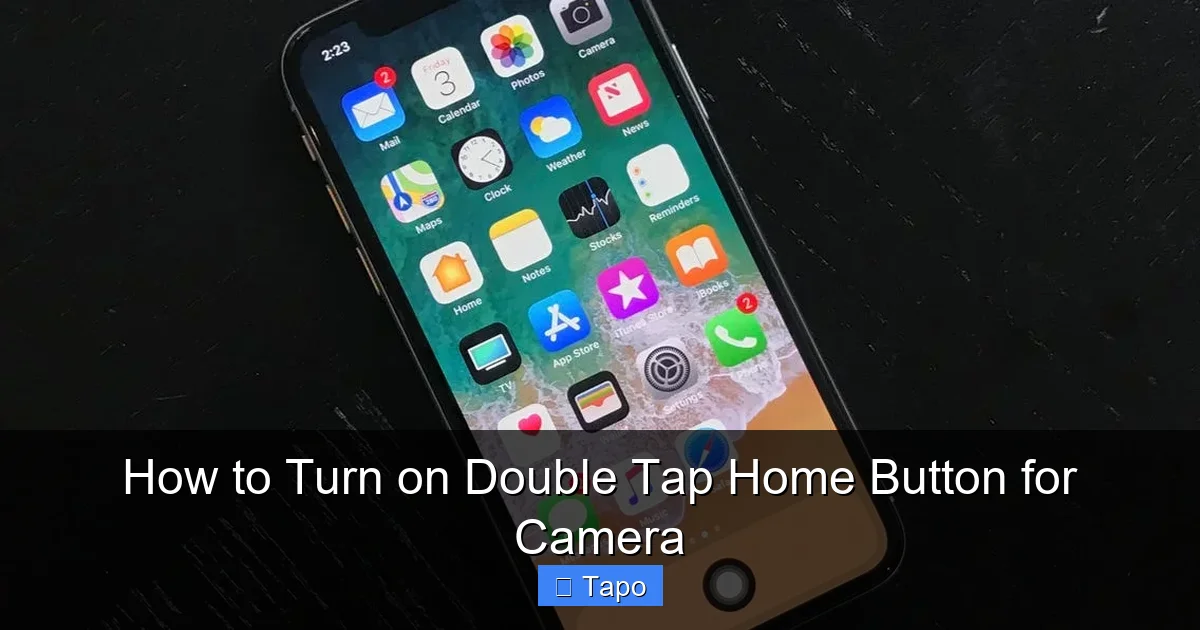 How to Turn on Double Tap Home Button for Camera