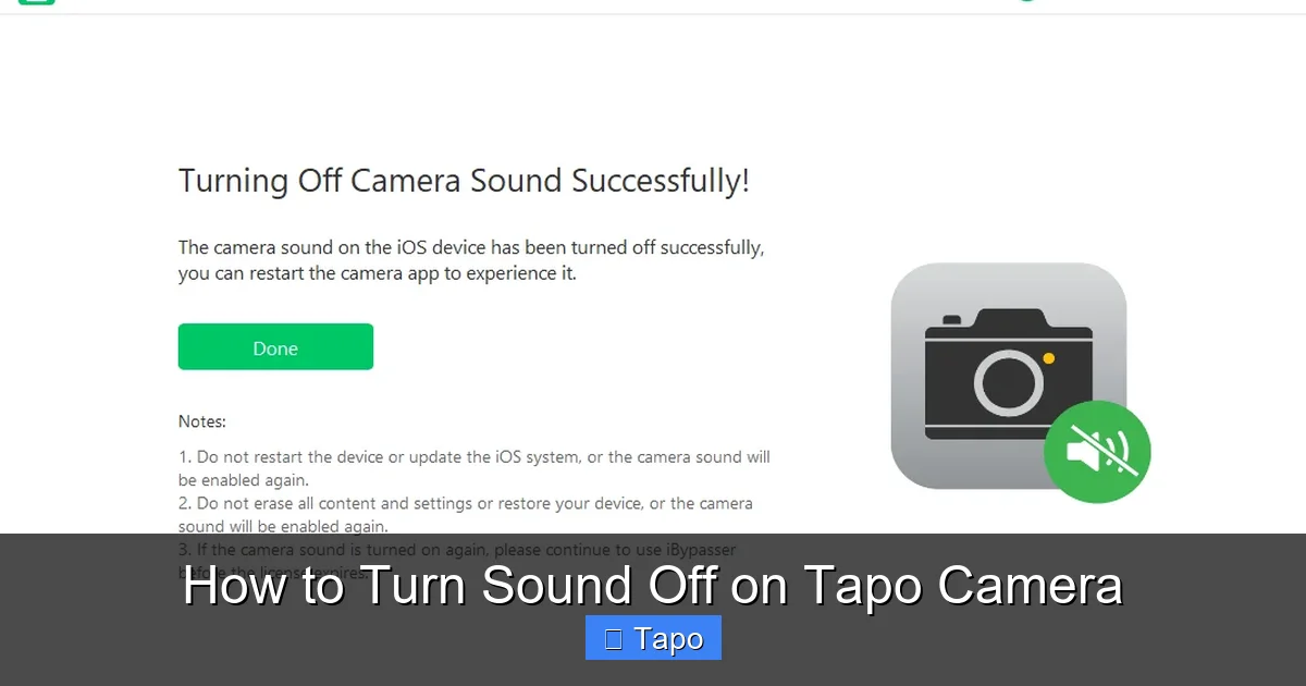 How to Turn Sound Off on Tapo Camera