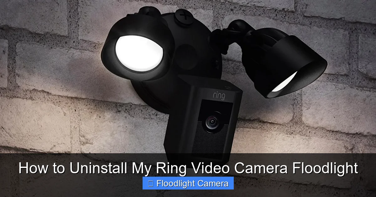 How to Uninstall My Ring Video Camera Floodlight