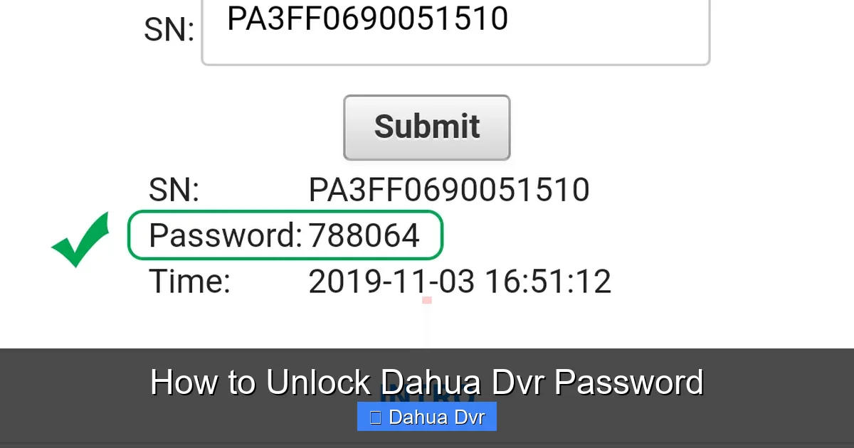 How to Unlock Dahua Dvr Password