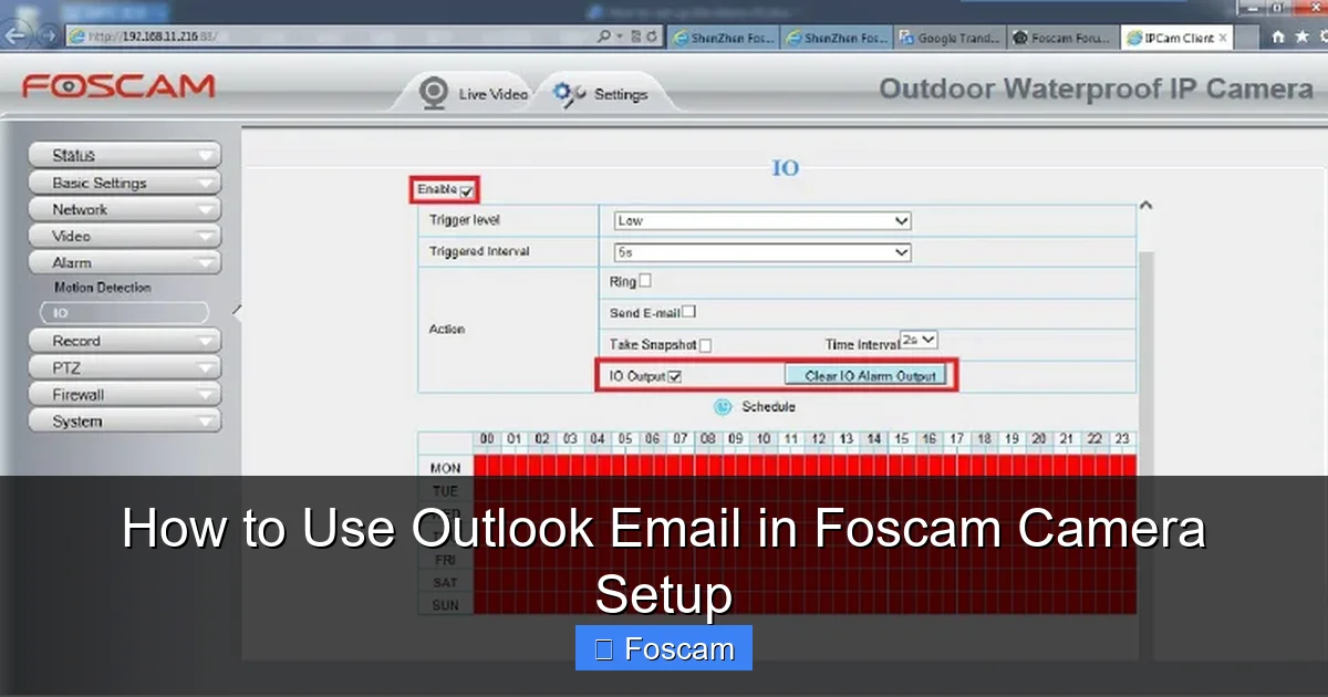 How to Use Outlook Email in Foscam Camera Setup