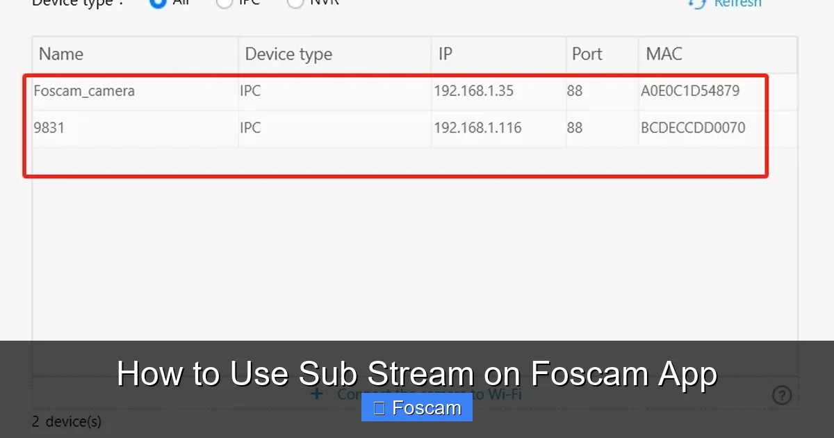 How to Use Sub Stream on Foscam App