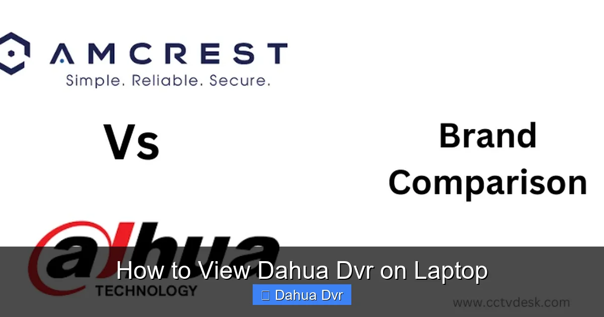 How to View Dahua Dvr on Laptop