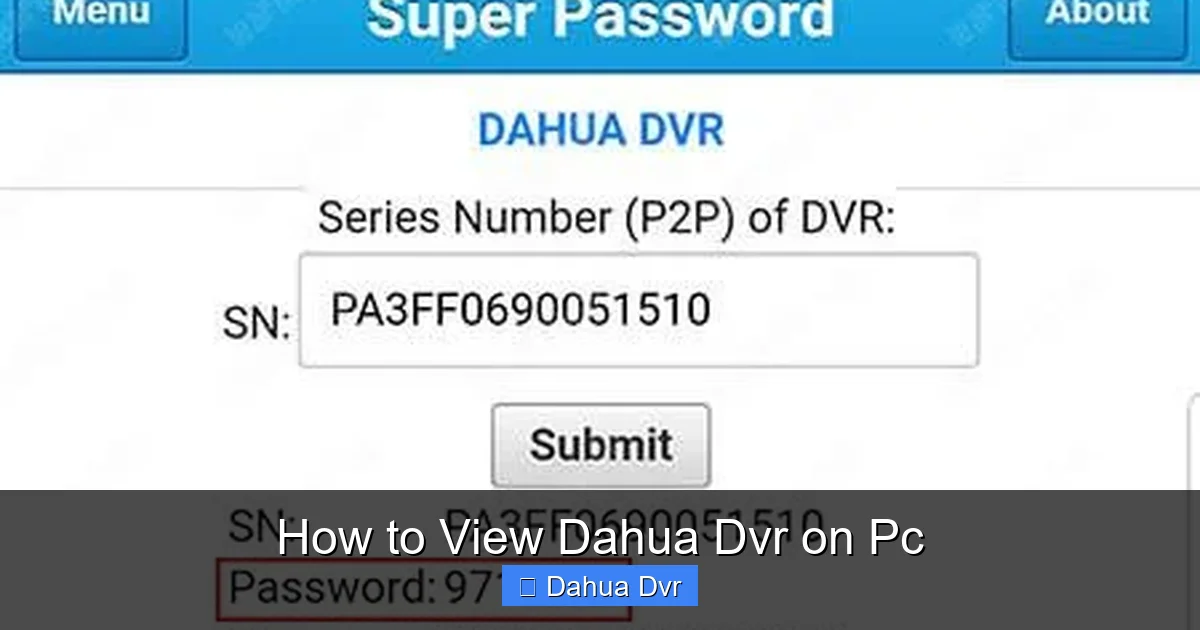 How to View Dahua Dvr on Pc