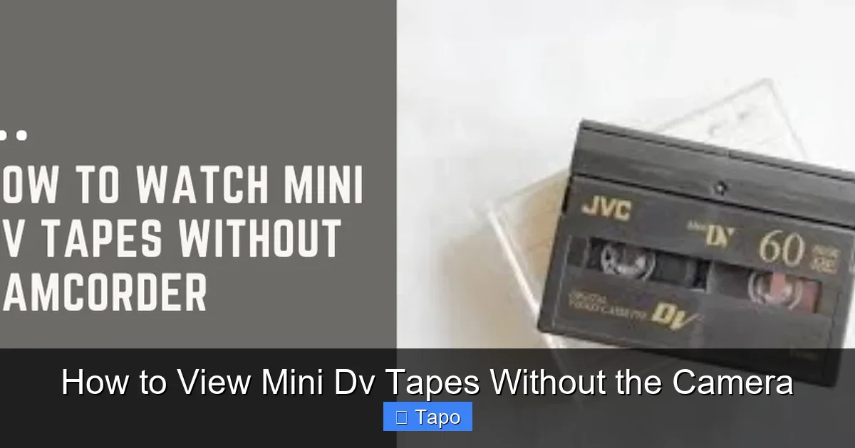 How to View Mini Dv Tapes Without the Camera
