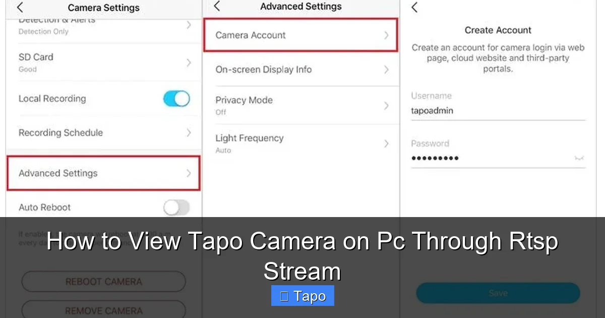 How to View Tapo Camera on Pc Through Rtsp Stream