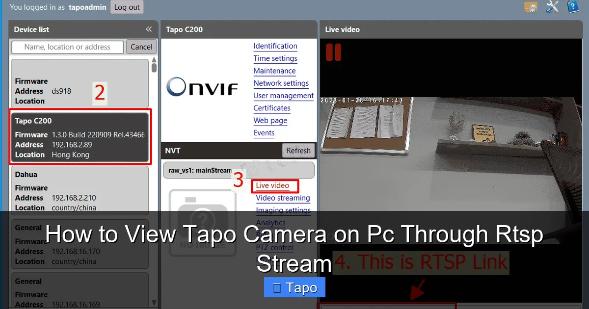 How to View Tapo Camera on Pc Through Rtsp Stream