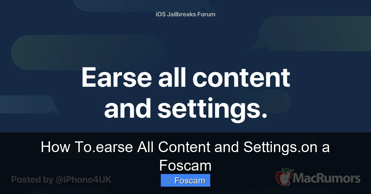How To.earse All Content and Settings.on a Foscam