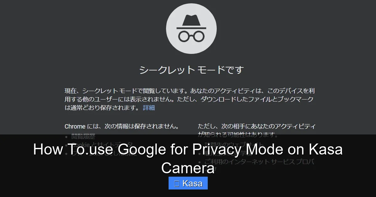 How To.use Google for Privacy Mode on Kasa Camera