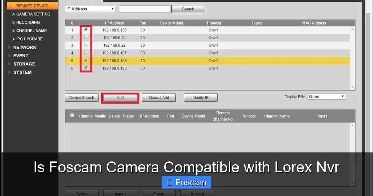 Is Foscam Camera Compatible with Lorex Nvr