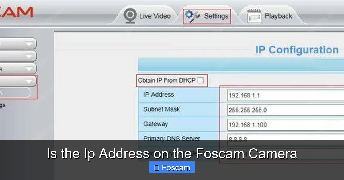 Is the Ip Address on the Foscam Camera