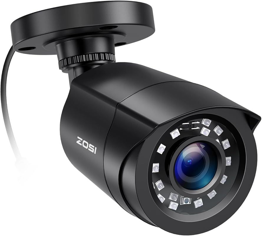 ZOSI 1080P Outdoor Indoor Security Camera with 80ft IR Night Vision, Weatherproof, Hybrid 4-in-1 for 4K/5MP DVR