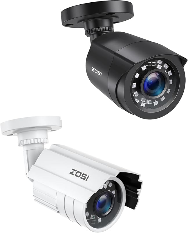 ZOSI 2-Pack 1080P Hybrid 4-in-1 CCTV Cameras with 80ft Night Vision fo