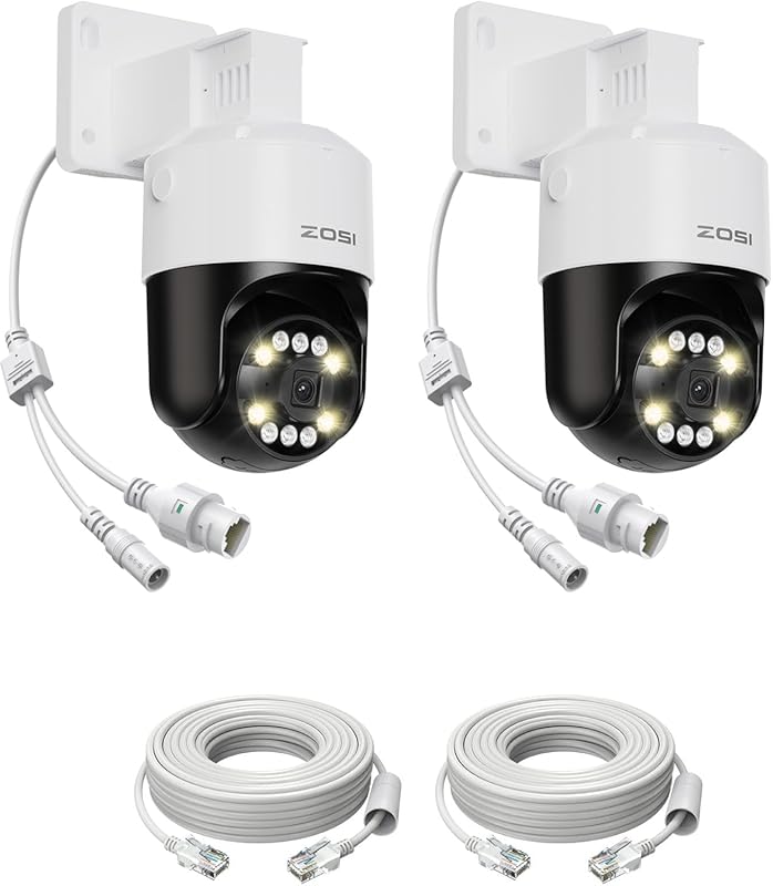 ZOSI C296 5MP 3K PoE PT Camera with AI Detection, Floodlights, Starlight Vision, and Auto Tracking