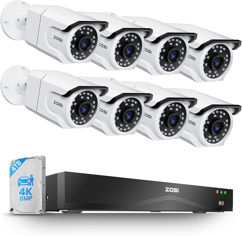ZOSI 16CH 4K PoE Security Camera System with 8MP Outdoor Cameras, Peop