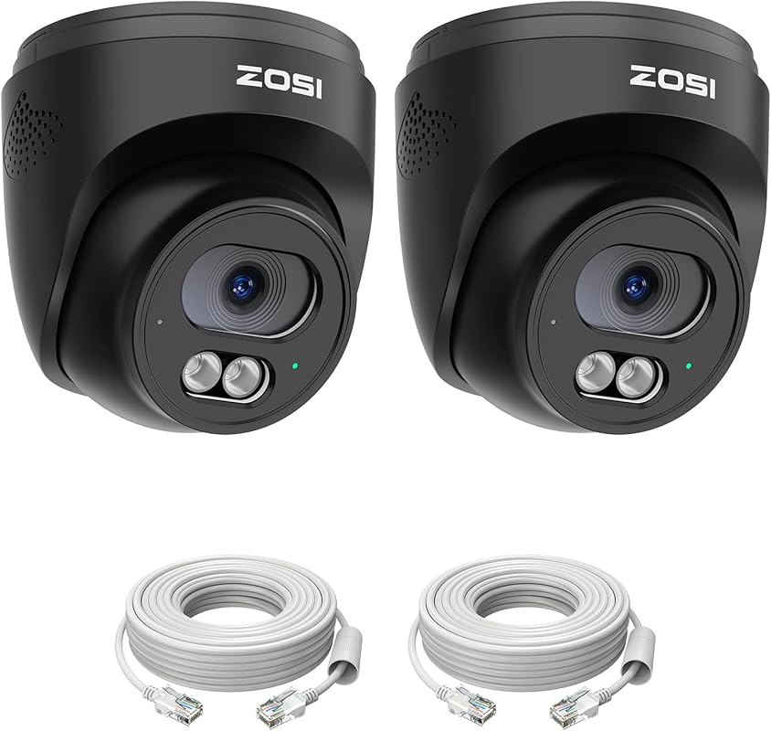 ZOSI C220 2-Pack 4MP 2.5K QHD PoE IP Camera with 100ft Night Vision, A