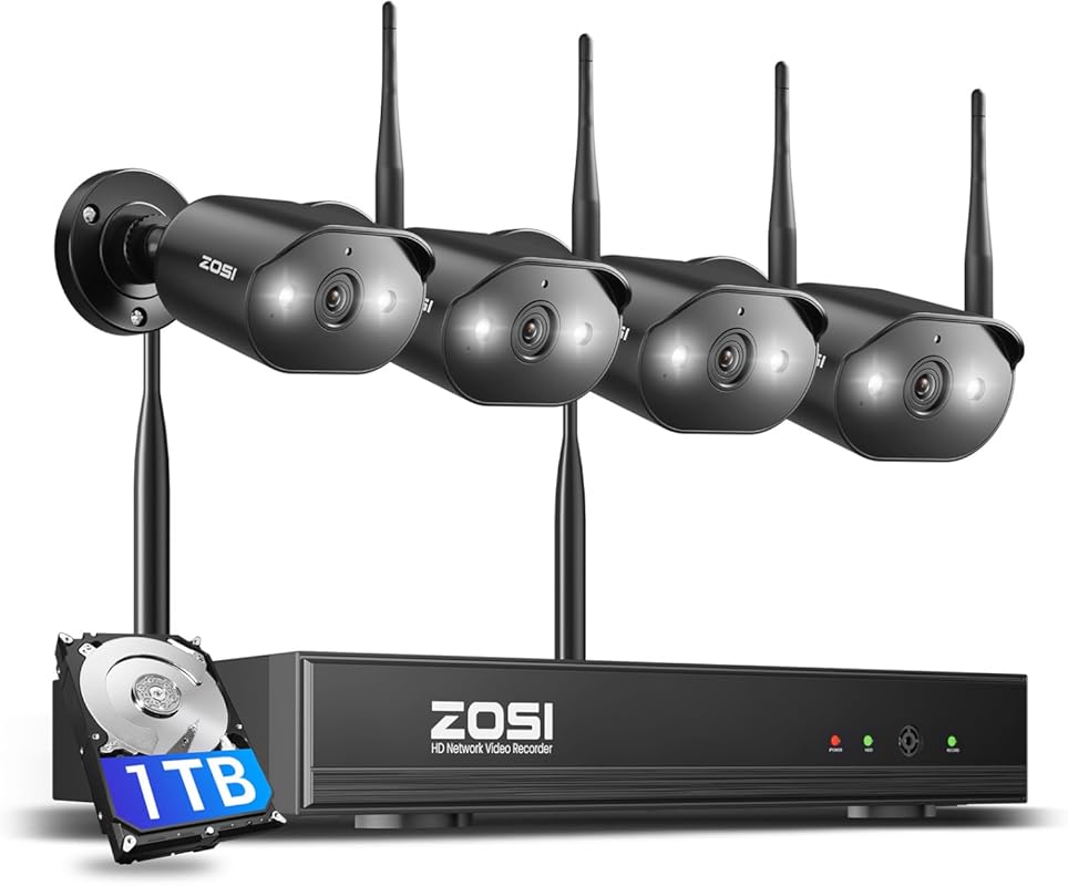 ZOSI 2K Wi-Fi 6 Security Camera System with 4x3MP Cameras, Person Dete